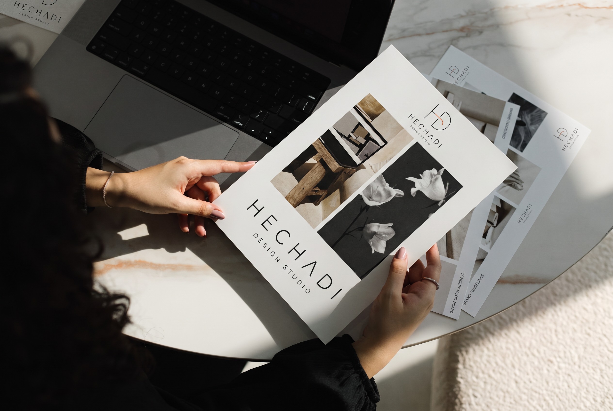 Hechadi Design Studio branding concepts and printed design work